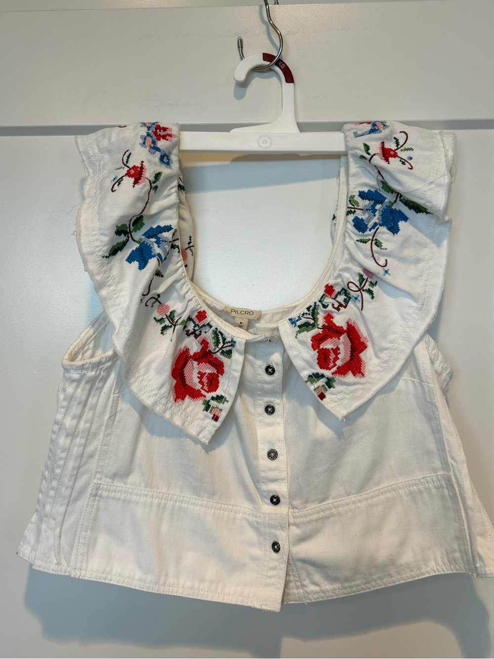 Pilcro Embellished Ruffle Collar Top - Picture 2 of 8